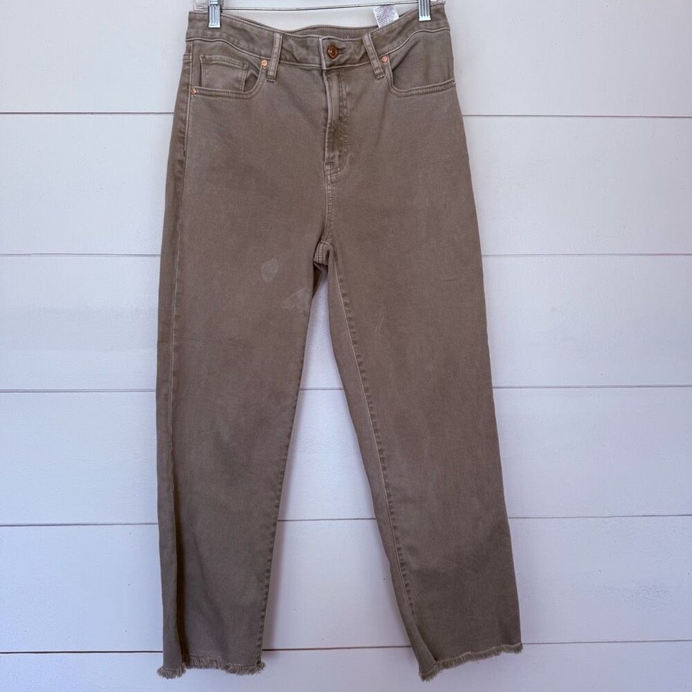 Chico’s Women’s 0.5R Olive Green Straight Leg Ankle Jeans